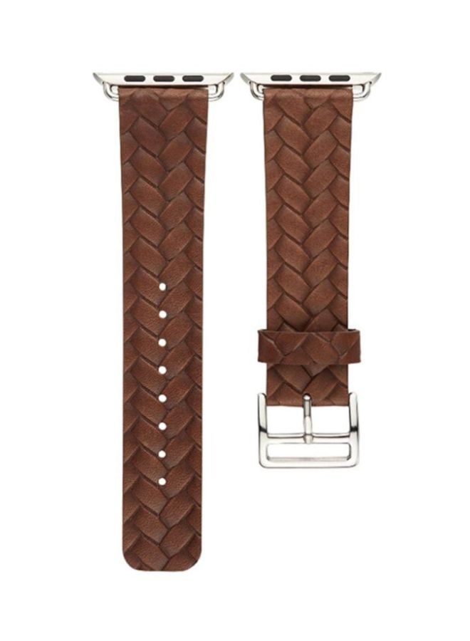 NIBEMINENT Leather Band For Apple Watch 42mm Brown - Image 1