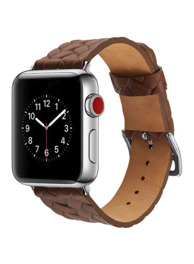 NIBEMINENT Leather Band For Apple Watch 42mm Brown - Image 2