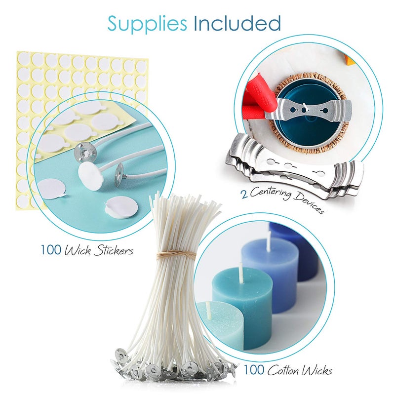 Etienne Alair Etienne Alair Soy Candle Wax for Candle Making - Natural Soy Wax for Candle Making 5 lb Bag, Premium Soy Wax Flakes, 100 Cotton Candle Wicks, 100 Wick Stickers, & 2 Centering Devices - 5 Lbs  - Image 3