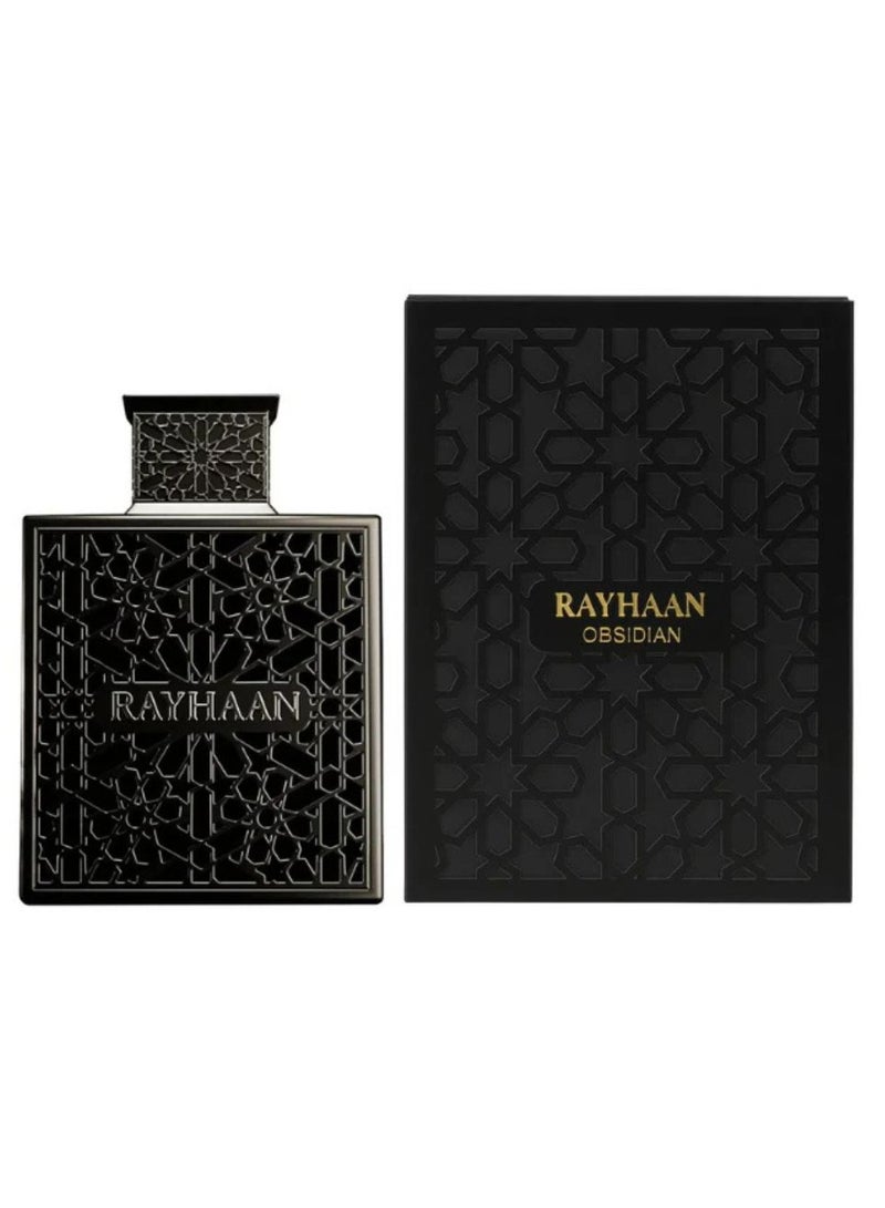 Rayhaan Obsidian For Him Eau De Parfum 100ml Woody Leather Long Lasting Perfume for Men - Image 2