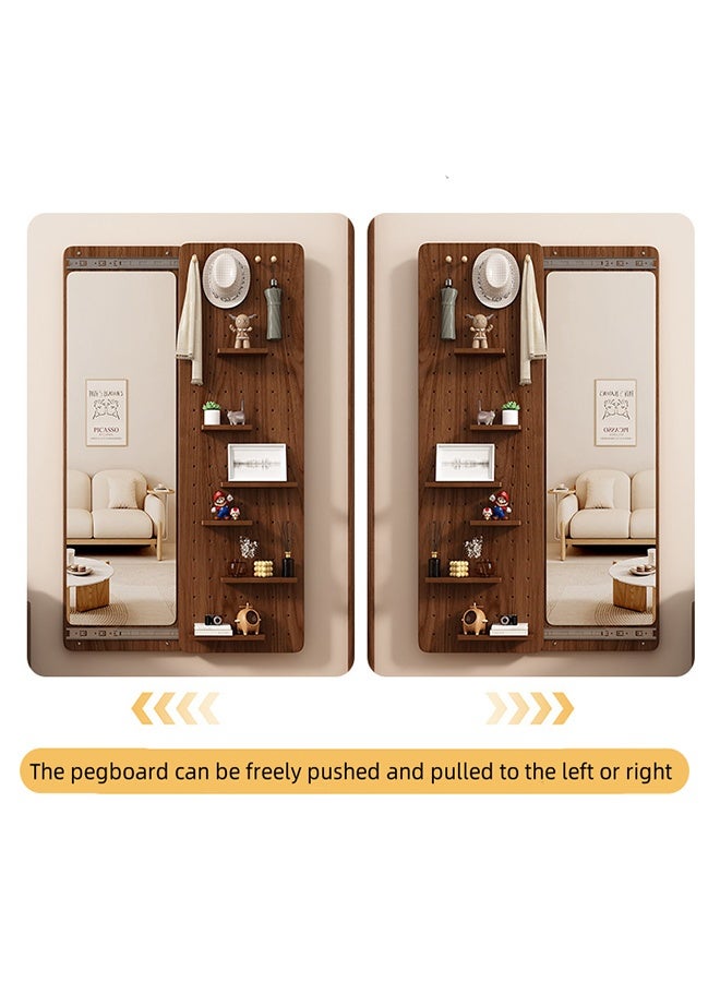 Entrance Corridor Wall-Mounted Mirror, Multi-Functional Full-Length Mirror with Hidden Storage Compartments, Full-Length Dressing Mirror with Hook Sliding Design, Hanging Storage Rack Storage Board, Suitable for Bedroom, Living Room, Entrance Foyers - Image 4