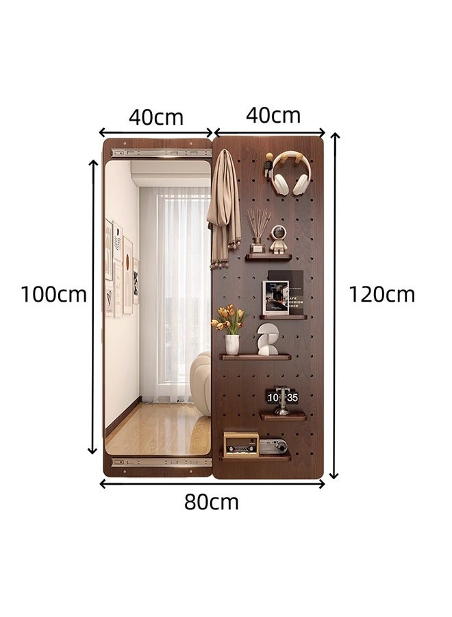 Entrance Corridor Wall-Mounted Mirror, Multi-Functional Full-Length Mirror with Hidden Storage Compartments, Full-Length Dressing Mirror with Hook Sliding Design, Hanging Storage Rack Storage Board, Suitable for Bedroom, Living Room, Entrance Foyers - Image 3