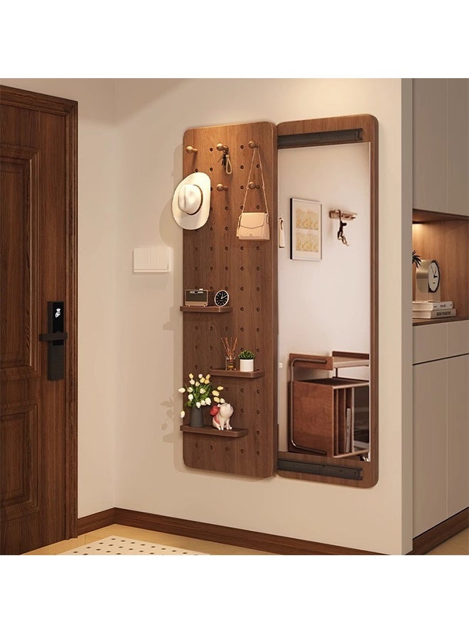 Entrance Corridor Wall-Mounted Mirror, Multi-Functional Full-Length Mirror with Hidden Storage Compartments, Full-Length Dressing Mirror with Hook Sliding Design, Hanging Storage Rack Storage Board, Suitable for Bedroom, Living Room, Entrance Foyers - Image 2