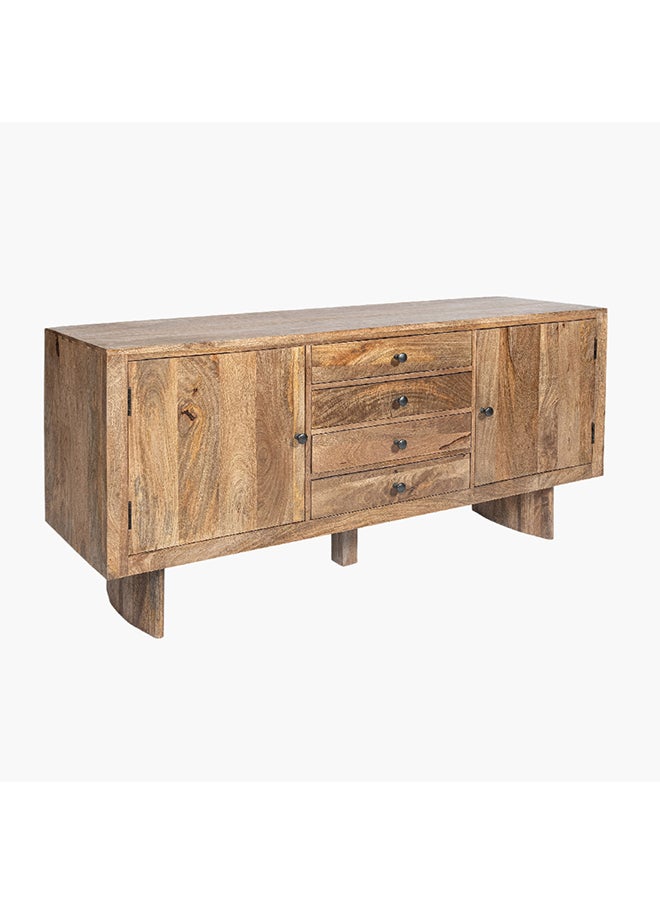 Home Box Clayton 4-Drawer Solid Wood Sideboard Buffet with 2-Doors 41 x 76 x 160 cm  - Image 3