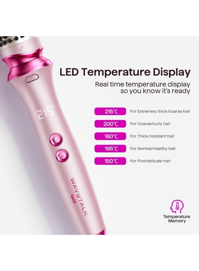 wavytalk Heatwave Pro 5-in-1 Curling Iron Set, Ceramic Curling Wand with 4 Interchangeable Barrels & Curling Brush, Ionic Anti-Frizz Hair Styler, Fast 30-Second Heat-Up, Dual Voltage, Pink - Image 5