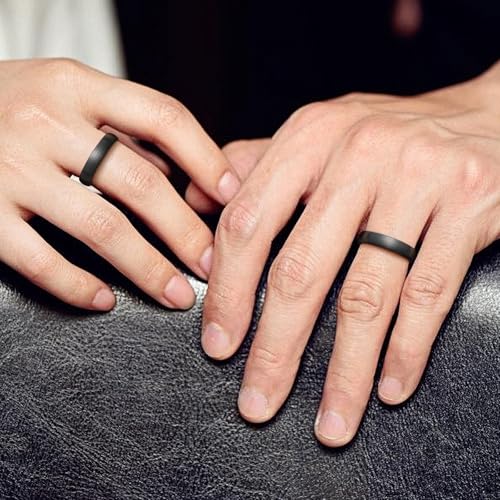 King Will 5mm Blue and Black Dome Tungsten Carbide Ring Wedding Band High Polished Comfort Fit(8) - Image 5