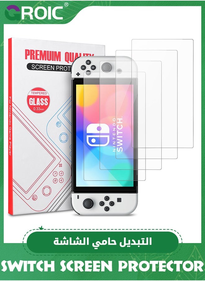 GROIC 2 Pack Switch 2021 OLED Screen Protector Tempered Glass for Nintendo Switch, Transparent HD Clear Anti-Scratch Screen Protector Compatible Nintendo  - Image 1