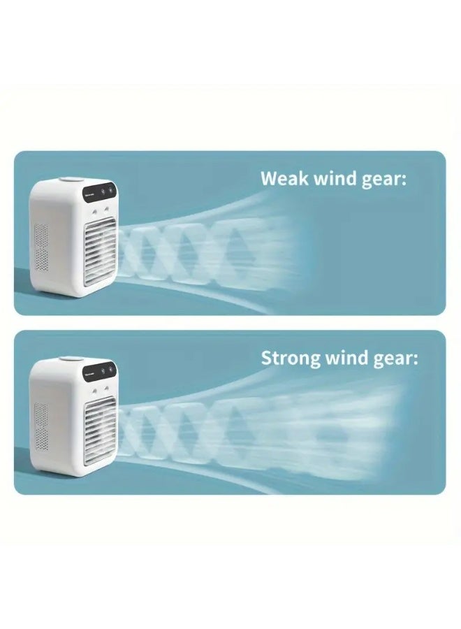 Portable USB Rechargeable Air Cooler Fan – 1800mAh Battery, 3-Speed Cooling + Mist Humidifier, Personal Desktop Fan for Home & Office - Image 2
