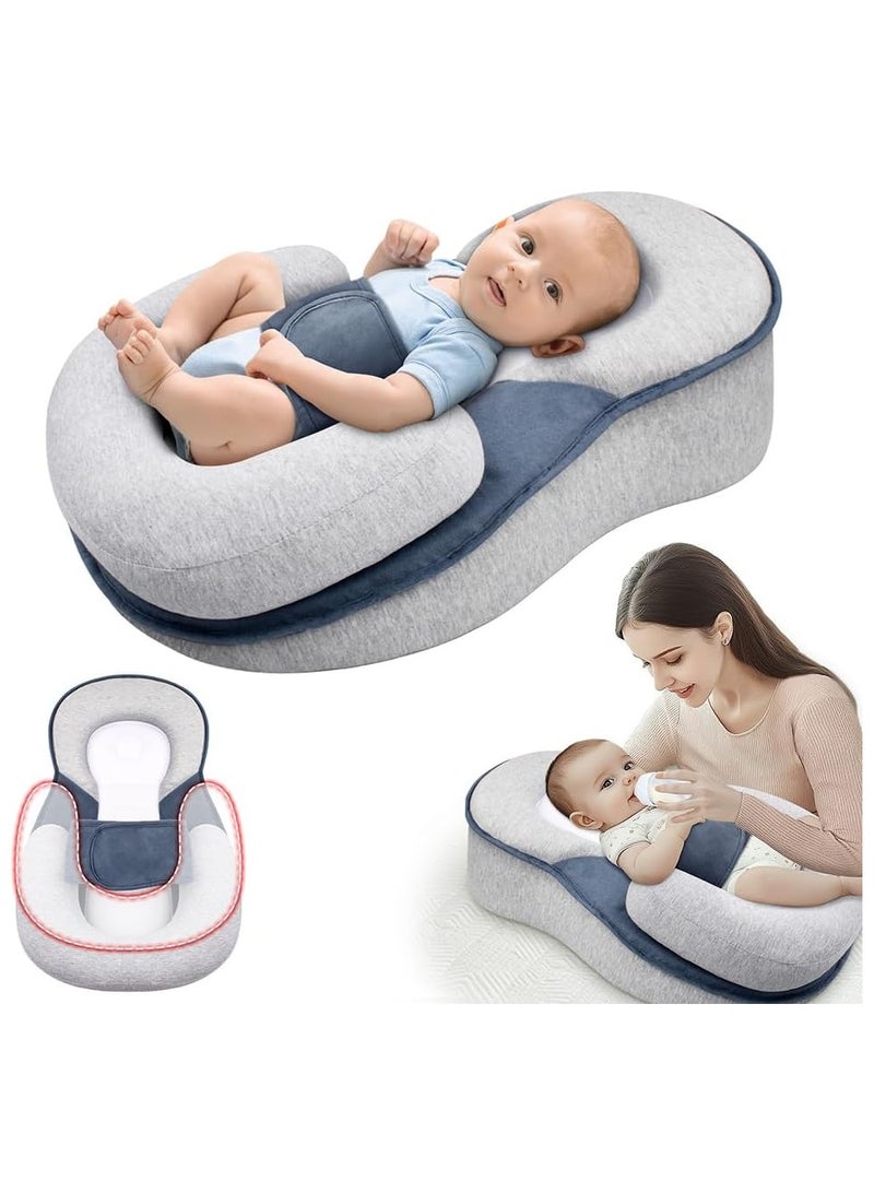 0TO1 TECH Baby Wedge Pillow for Newborn, Baby Feeding Support Pillow, Baby Lounger Pillows with 15° Anti-Reflux Design, Infant Feeding Support Cushion, Baby Pillows for Sleeping for Newborn,Bottle Feed - Image 1