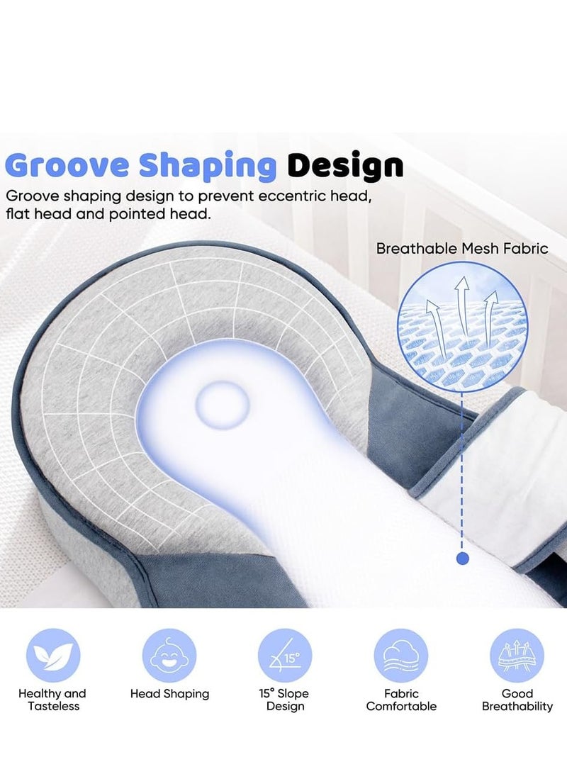 0TO1 TECH Baby Wedge Pillow for Newborn, Baby Feeding Support Pillow, Baby Lounger Pillows with 15° Anti-Reflux Design, Infant Feeding Support Cushion, Baby Pillows for Sleeping for Newborn,Bottle Feed - Image 4