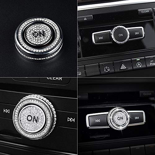 LECART Bling Volume Knob Cover Fit for Mercedes Benz C-Class E-Class CLA CLS GLA GLE GLK GLS SLC Auto Interior Accessories Multimedia Sound Volume Knob Covers 2 Pack - Image 2