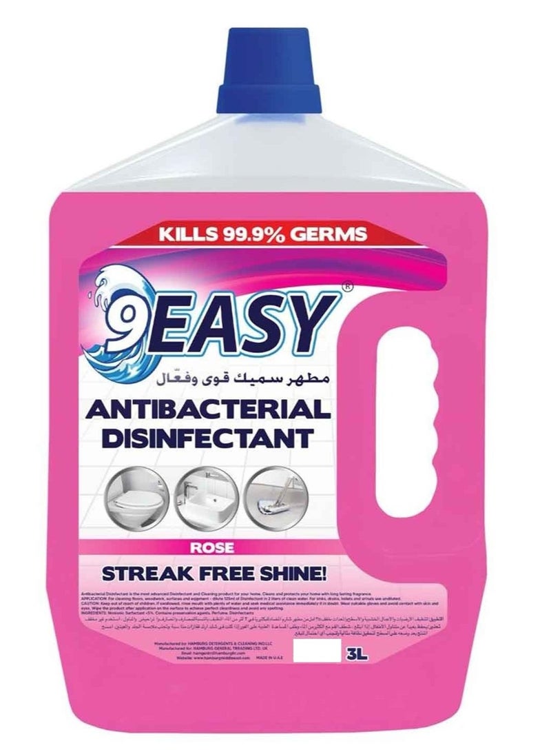 منظف ​​الأرضيات المضاد للبكتيريا برائحة الورد 3 لتر