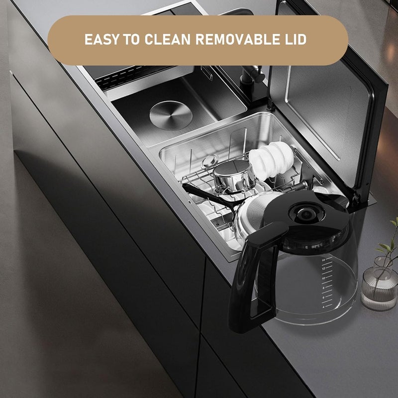 Shonshon 14-Cups Coffee Carafe Replacement Pot Compatible with Cuisinart Coffee Machine DCC-2200RC, DCC-2200, DCC-3200, DCC-3200P1, DCC-3200FR, DCC-3200CPAMZ, DCC-2600, DCC-2800,DCC-1800FR, CBC-7400 CBC-7000PC - Image 5