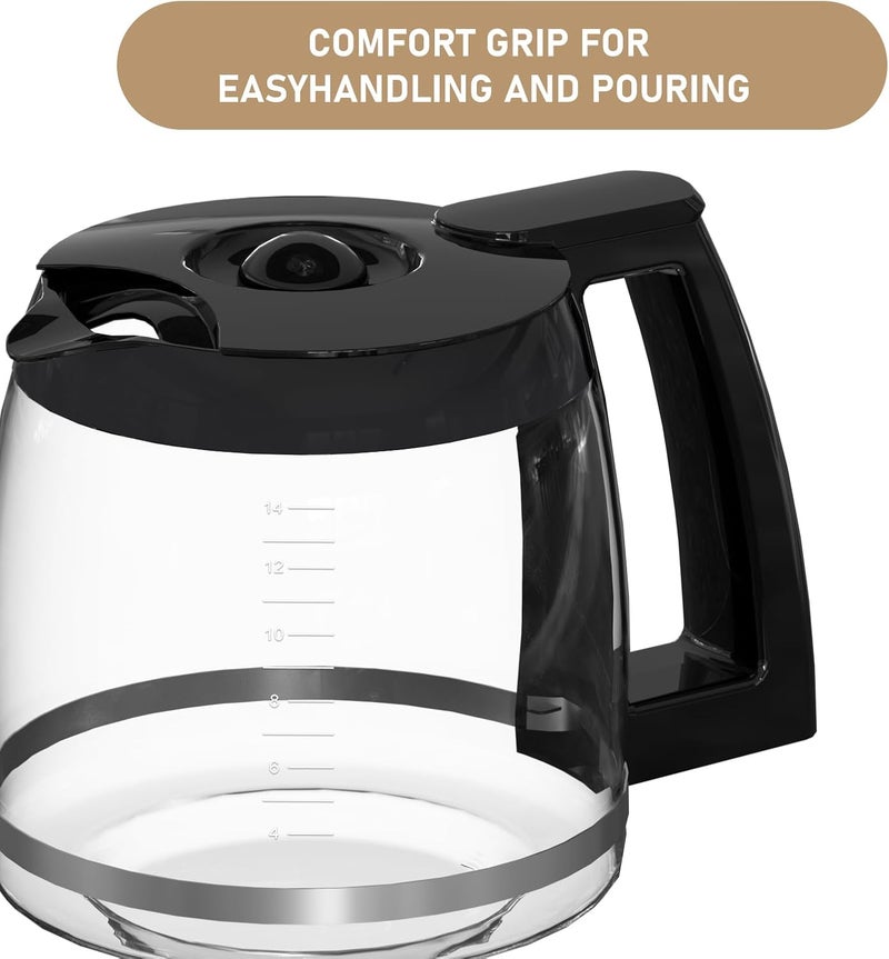 Shonshon 14-Cups Coffee Carafe Replacement Pot Compatible with Cuisinart Coffee Machine DCC-2200RC, DCC-2200, DCC-3200, DCC-3200P1, DCC-3200FR, DCC-3200CPAMZ, DCC-2600, DCC-2800,DCC-1800FR, CBC-7400 CBC-7000PC - Image 3