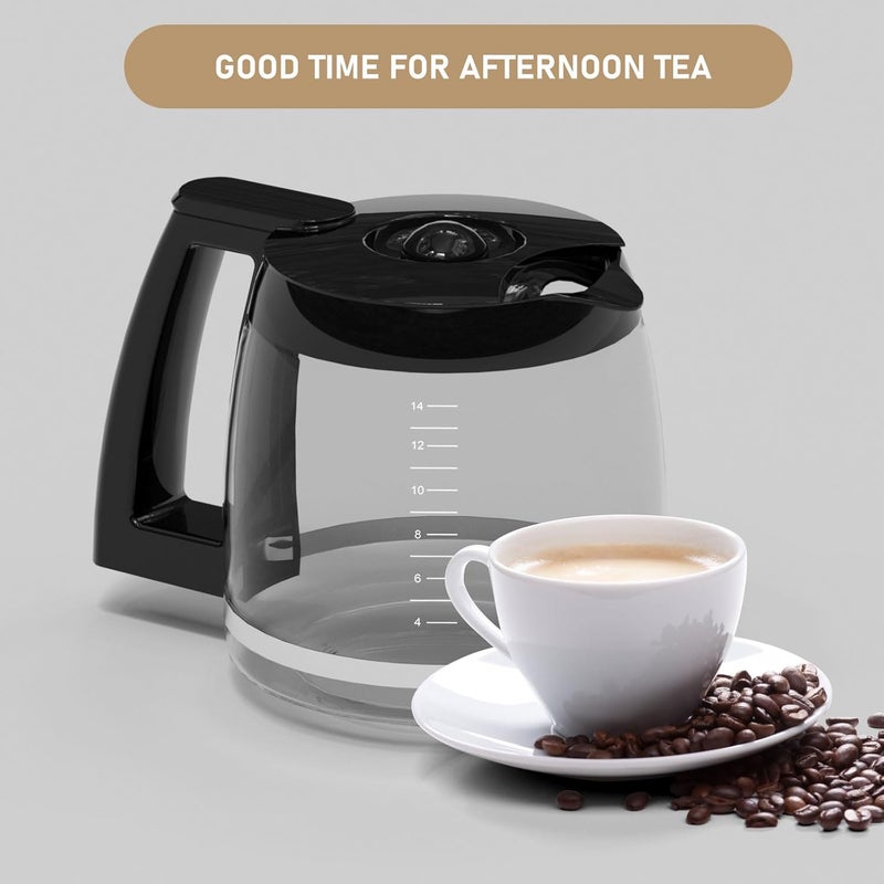 Shonshon 14-Cups Coffee Carafe Replacement Pot Compatible with Cuisinart Coffee Machine DCC-2200RC, DCC-2200, DCC-3200, DCC-3200P1, DCC-3200FR, DCC-3200CPAMZ, DCC-2600, DCC-2800,DCC-1800FR, CBC-7400 CBC-7000PC - Image 4