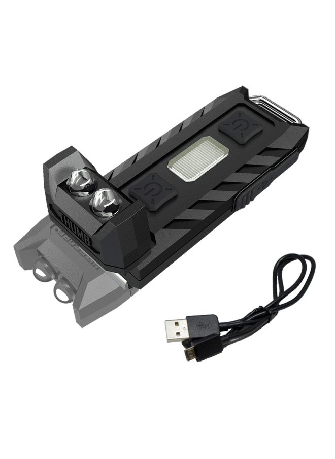 NITECORE Thumb 85 Lumens Usb Rechargeable White And Red Led Keychain Light - Tiltable Work Light With Clip And A Lumentac Usb Charging Cable  - Image 1