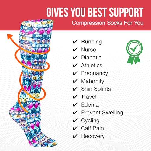 Celeste Stein Therapeutic Compression Socks, Emerald Dazzle, 8-15 mmHg, Mild, Multi, 0.6 Ounce - Image 5