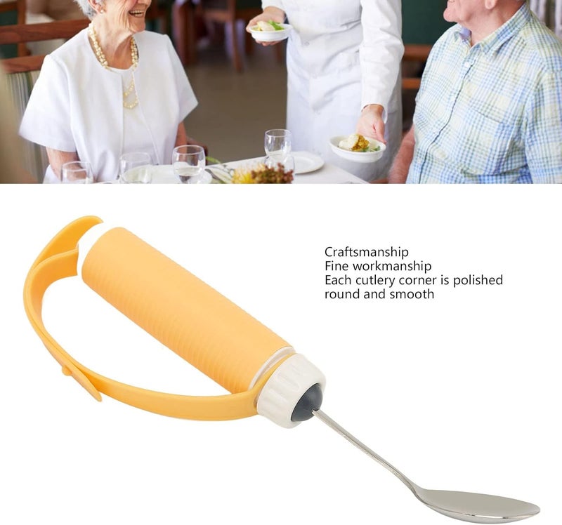 klarako Special Supplies Adaptive Utensils, Eating Aids Spoon Easy Grip Safe Stainless Steel Eating Aids Spoon Tableware Adaptive Utensils - Image 4