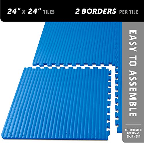We Sell Mats سجاد تمارين فنون القتال بسماكة 3/4 بوصة من وي سيل ماتس، نمط تاتامي، بلاط أرضيات متشابك لصالة الألعاب الرياضية المنزلية، MMA، سجادات مضادة للإرهاق، 24 بوصة × 24 بوصة - Image 5