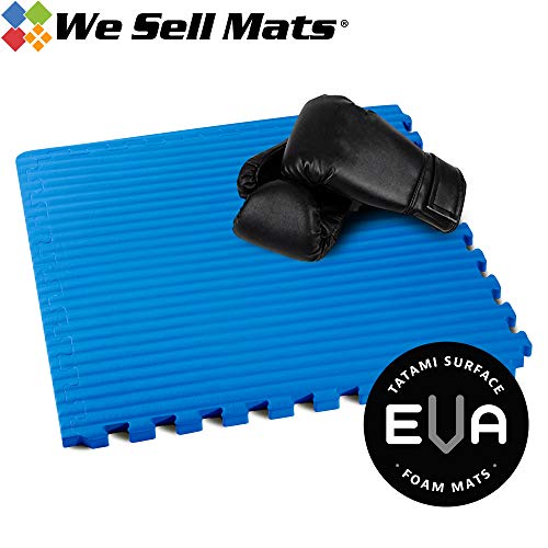 We Sell Mats سجاد تمارين فنون القتال بسماكة 3/4 بوصة من وي سيل ماتس، نمط تاتامي، بلاط أرضيات متشابك لصالة الألعاب الرياضية المنزلية، MMA، سجادات مضادة للإرهاق، 24 بوصة × 24 بوصة - Image 3