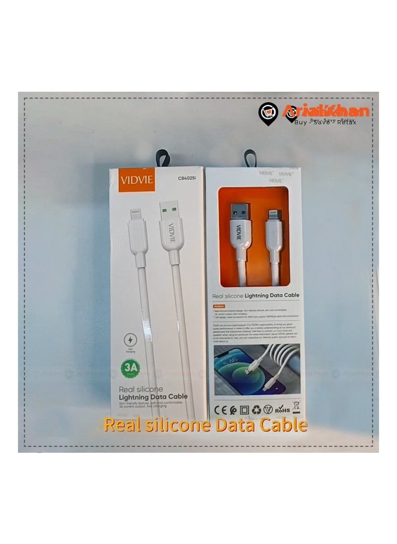 Vidvie - Real Silicone Lightning Data Cable high quality for any IOS device(VIDVIE-CB4025i - Image 1