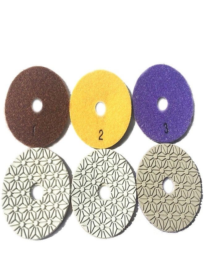 JDK Diamond Wet 3 Steps Polishing Pad 4'' for Concrete Granite Marble Stone 100mm Resin Disc 3pcs/Set - Image 1