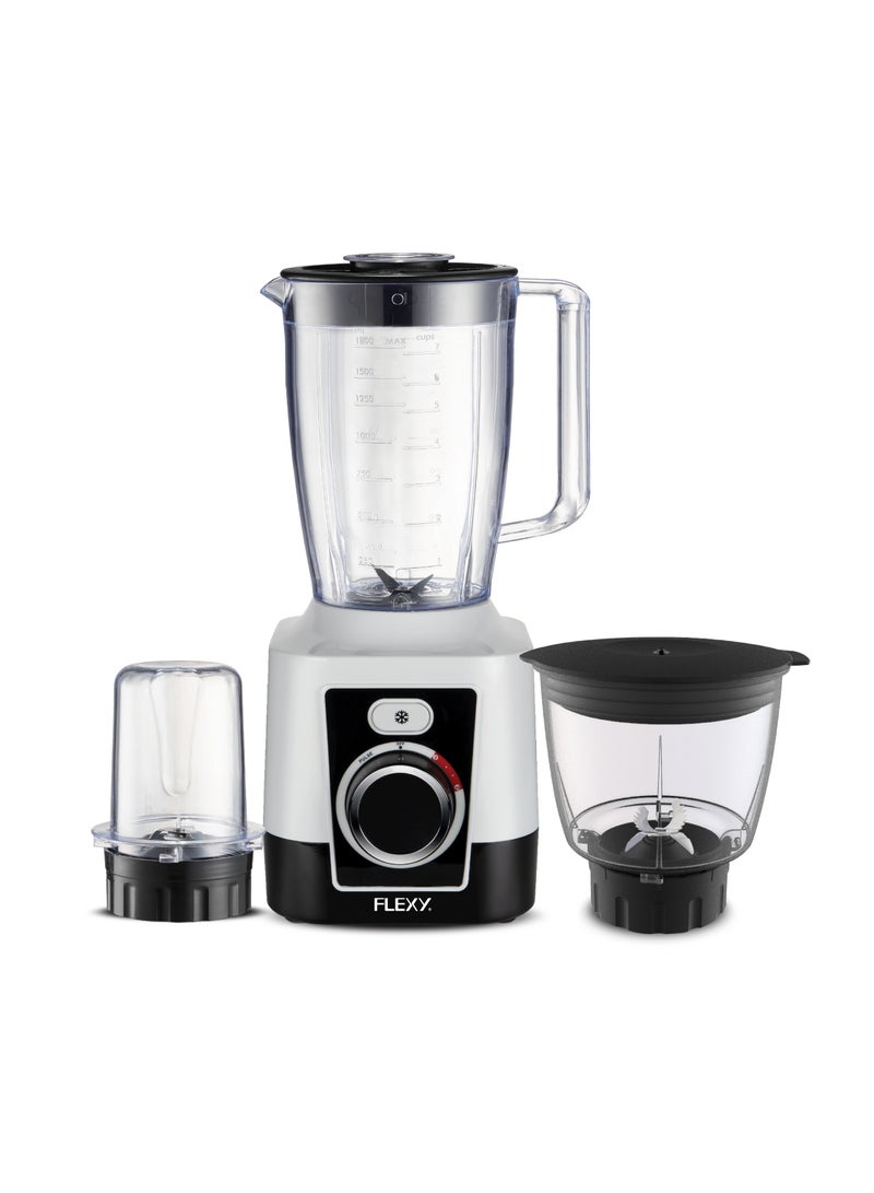 فليكسي 650 واط 3 في 1 متعددة الأغراض خلاط مع غير قابلة للكسر 1800 ملليلتر جرة ، 50 جرام مطحنة و 200 جرام المروحية الجرار-شفرات من الستانلس ستيل-مثالية للعصائر ، التوابل ، تقطيع وأكثر-2 سنة الضمان - Image 1