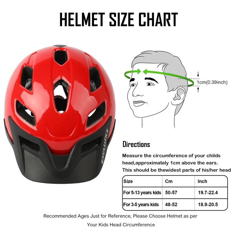 EXCLUSKY Kids Helmet, Exclusky Kids Bike Helmet Adjustable Safety Lightweight Children Bicycle Helmet for Kids Skating Cycling Scooter Boys and Girls Bicycle Helmets Ages 5-14 - Image 2