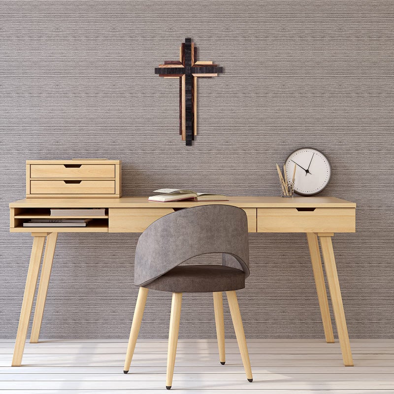 Jetec Christian Wooden Wall Cross,3D Multi-color Triple Stacked Reclaimed Decorative Worn Wooden Wall Cross for Home Religious Church Hanging Decoration(Classic Color) - Image 5