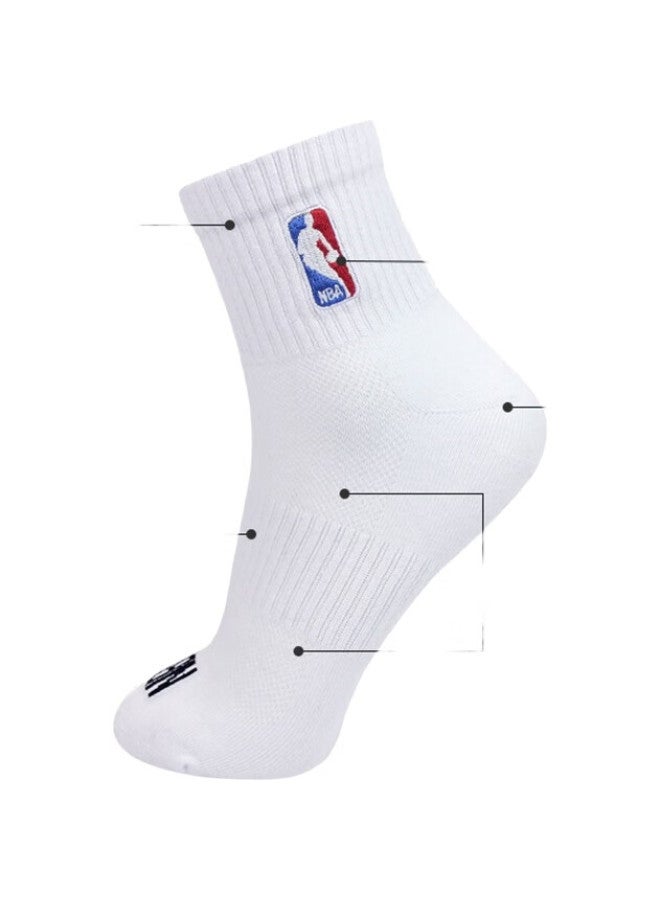 NBA Men'S Socks, Odor-Resistant, Antibacterial, Summer Casual Basketball Mesh Breathable Sweat-Absorbing Sports Cotton Socks, 3 Pairs - Image 2