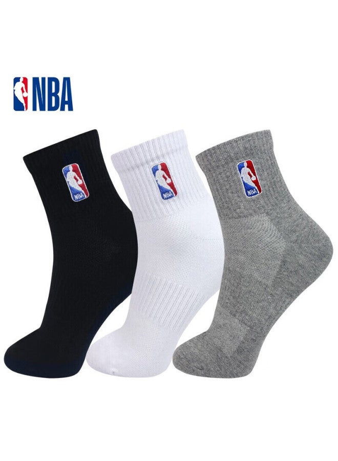 Nba Men's Socks, Odor-resistant, Antibacterial, Summer Casual Basketball Mesh Breathable Sweat-absorbing Sports Cotton Socks, 3 Pairs - Image 2