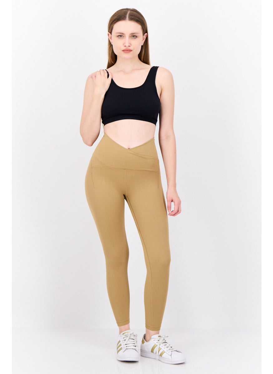 Adidas Women Tight Fit High Rise Yoga Leggings, Dark Tan  - Image 4
