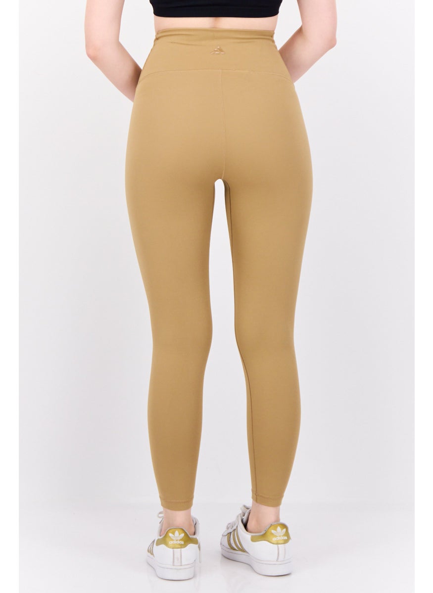Adidas Women Tight Fit High Rise Yoga Leggings, Dark Tan  - Image 3