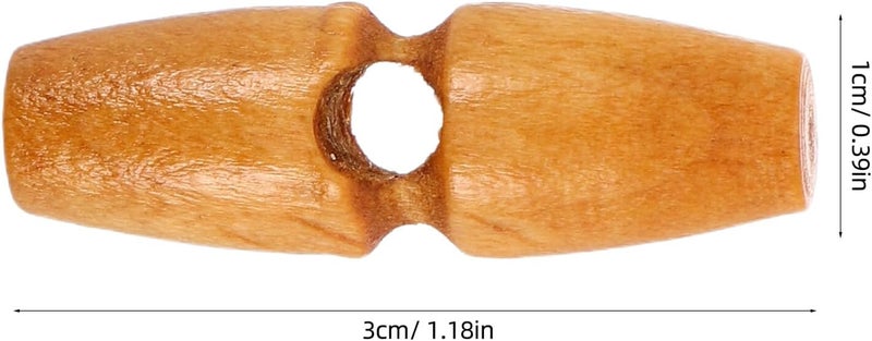 50pcs Vintage Wooden Horn Coat Buttons 3.0cm Large Toggle Single Hole Sewing Accessories for DIY Jackets Sweaters and Outerwear Craft Supplies - Image 2