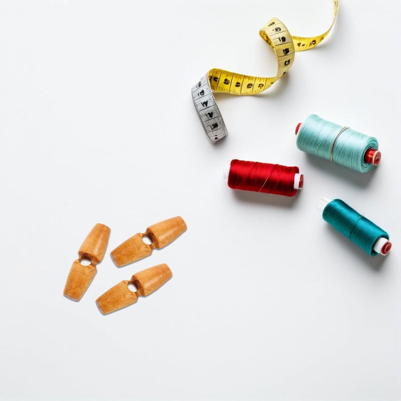 50pcs Vintage Wooden Horn Coat Buttons 3.0cm Large Toggle Single Hole Sewing Accessories for DIY Jackets Sweaters and Outerwear Craft Supplies - Image 5