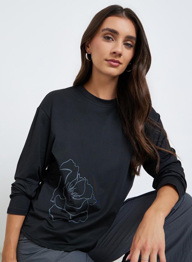 Styli Women Long Sleeve Graphic Print T-Shirt - Image 1