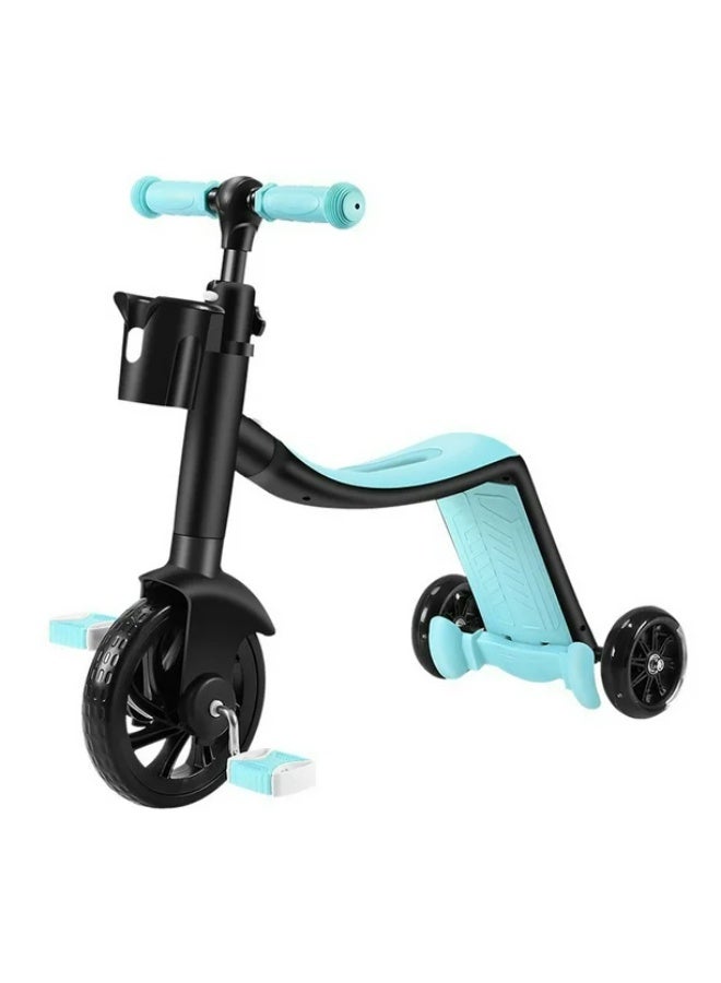 سكوتر للأطفال 3 في 1، تصميم قابل للتحويل وارتفاع قابل للتعديل - ازرق - Image 1