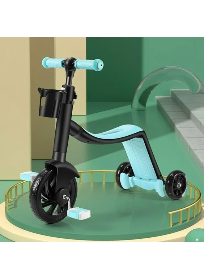 سكوتر للأطفال 3 في 1، تصميم قابل للتحويل وارتفاع قابل للتعديل - ازرق - Image 5