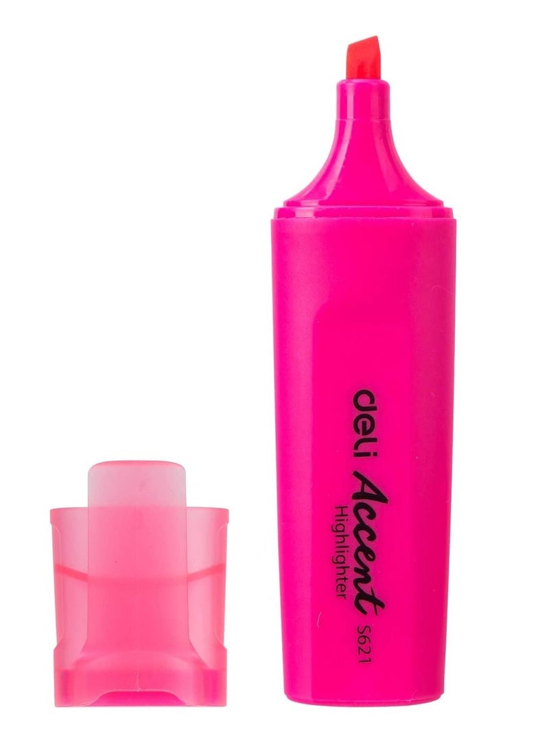 Deli 10 قطع من قلم التمييز بحبر وردي - Image 3