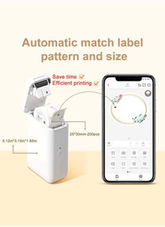 NIIMBOT D101 Label Maker Machine Inkless Label Printer with 10-25mm Print Width, Handheld Thermal Label Maker with 1 Roll 12*40mm Tape, Multiple Templates Available Effortless for Phone Pad Labeling Made Easy, Prtable for School, Office and Home Organization USB Rechargeable, White  - Image 5