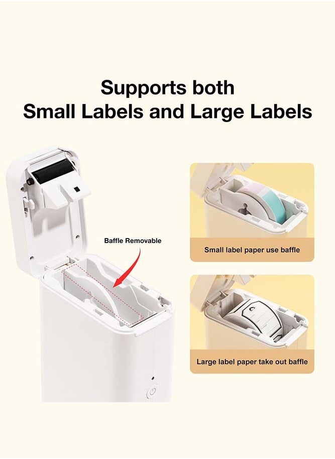 NIIMBOT - D101 Label Maker Machine Inkless Label Printer with 10-25mm Print Width, Handheld Thermal Label Maker with 1 Roll 12*40mm Tape, Multiple Templates Available Effortless for Phone Pad Labeling Made Easy, Prtable for School, Office and Home Organization USB Rechargeable, White - Image 1