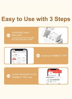 NIIMBOT D101 Label Maker Machine Inkless Label Printer with 10-25mm Print Width, Handheld Thermal Label Maker with 1 Roll 12*40mm Tape, Multiple Templates Available Effortless for Phone Pad Labeling Made Easy, Prtable for School, Office and Home Organization USB Rechargeable, White  - Image 4