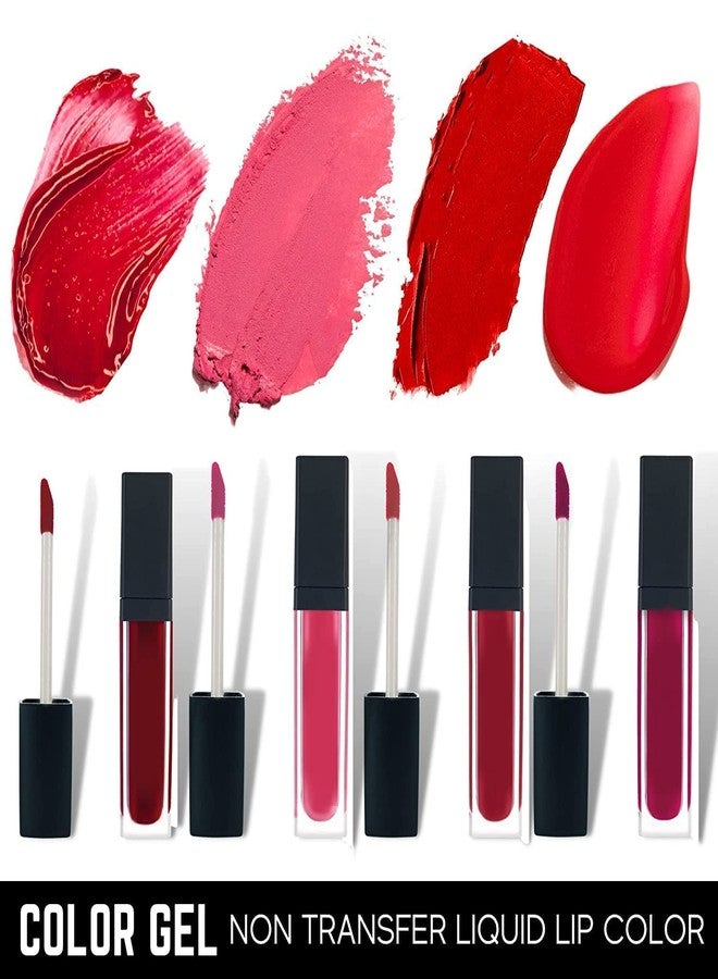 PROTya Fashion 5024 Multicolor Makeup Kit and 4in1 Liquid Matte Minis Lipsticks (Red Edition) with 3 Pcs Beauty Blenders - (Pack of 8) - Image 5