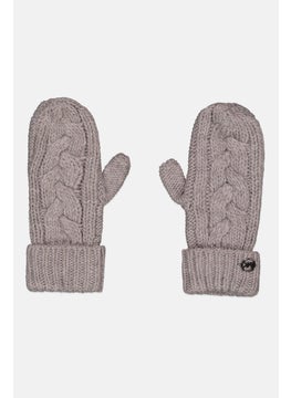 Michael Kors Women Cable Knit Mittens, Grey  - Image 1