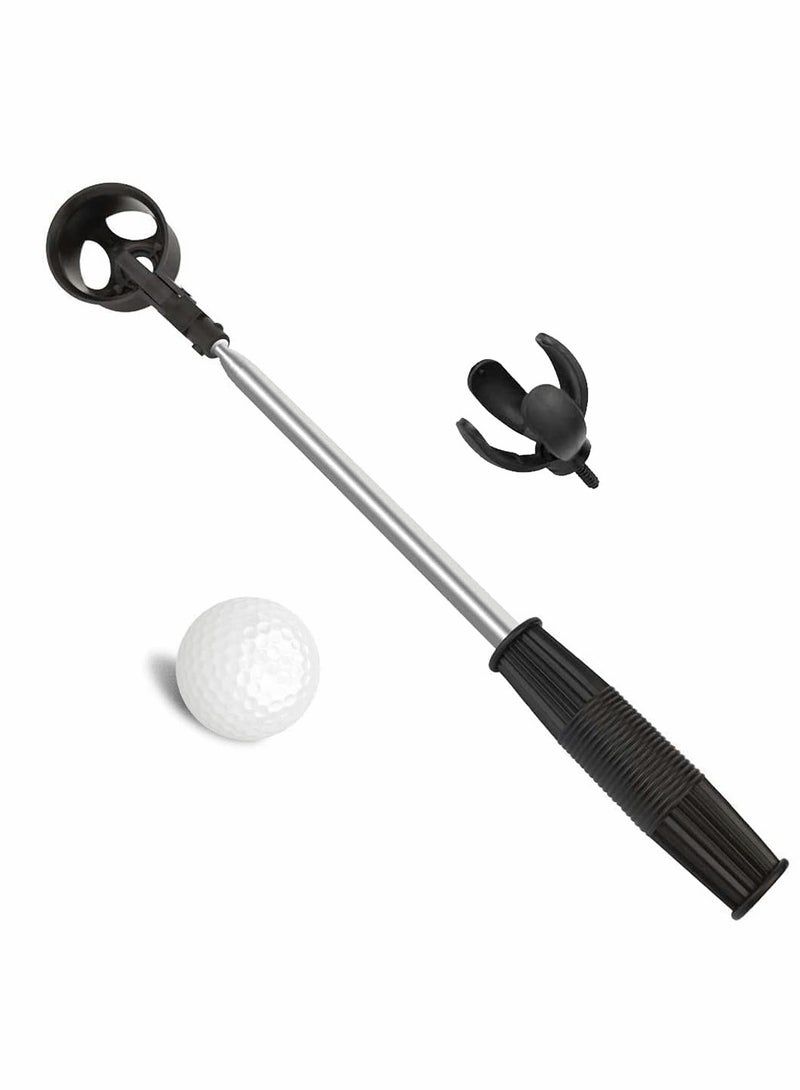 KASTWAVE Golf Ball Retriever And Petal Picking Ball Head, Stainless Telescopic Extendable Golf Ball Retriever, Suction Cup Ball Grabber, Golf Accessories, Golf Gift For Men 2 Pack - Image 1