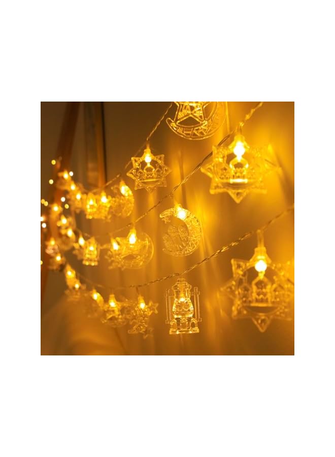 The Bros Ramadan Festival Decorative String Lights with Twinkle Effect, Outdoor Fairy Lights Battery Operated, 8 Lighting Modes for Home Holiday Ramadan Christmas Wedding Party Patio Lawn, Warm White - Image 5