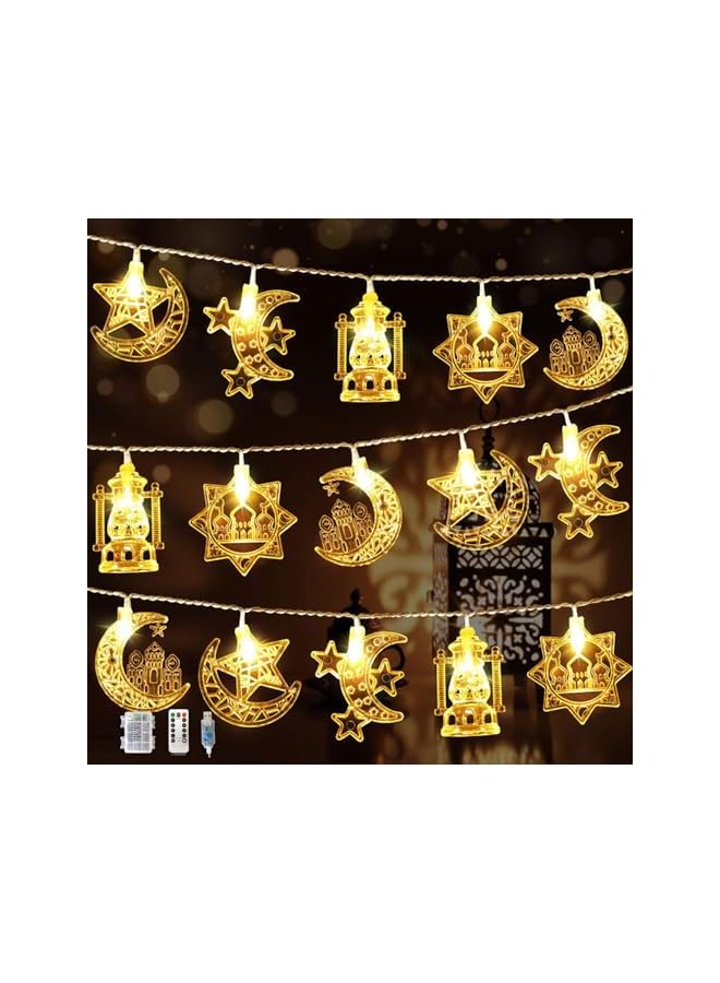 The Bros Ramadan Festival Decorative String Lights with Twinkle Effect, Outdoor Fairy Lights Battery Operated, 8 Lighting Modes for Home Holiday Ramadan Christmas Wedding Party Patio Lawn, Warm White - Image 2