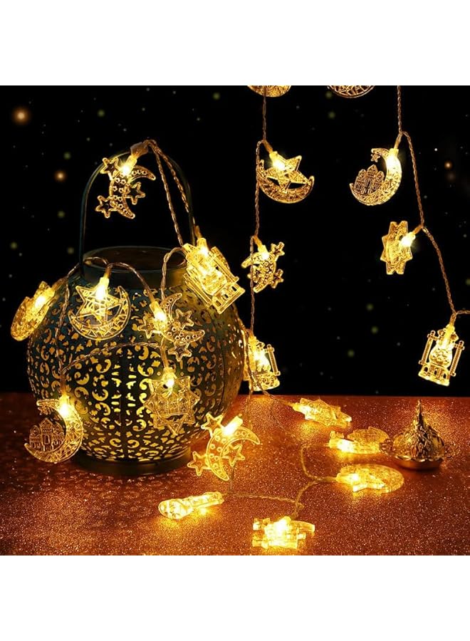 The Bros Ramadan Festival Decorative String Lights with Twinkle Effect, Outdoor Fairy Lights Battery Operated, 8 Lighting Modes for Home Holiday Ramadan Christmas Wedding Party Patio Lawn, Warm White - Image 4