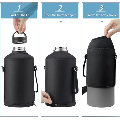 Coolflask Water Bottle Holder for Gallon Water Jug 128 oz Water Flask Carrying Pouch with Detachable Adjustable Padded Shoulder Strap - Carry, Protect and Insulate Your Flask for Sport/Outdoor - Image 5