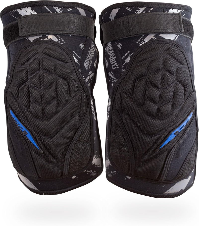 VIRTUE Breakout Knee Pads - Lightweight Multi-Sports Protective Pads with Moisture Wicking Compression Sleeve Liner and High Density 3D Molded Foam for High Impact Protection - Black - Image 1